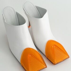 Off-White Women's White and Orange Mules
